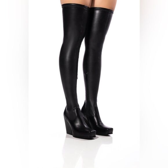 AZALEA WANG | Zahrah Thigh High Chunky Western Boot - Picture 1 of 10